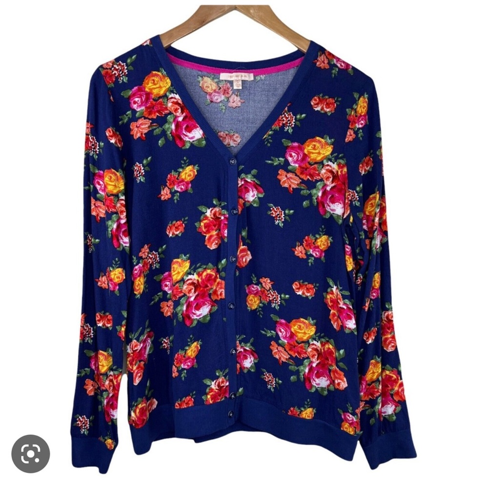 Skies are blue floral cardigan. Size XS